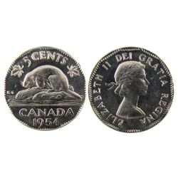 1954 5 Cents SF Missing Chrome CCCS MS60.