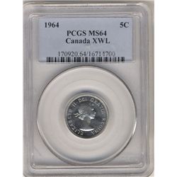 1964 5 Cents PCGS MS-64; XWL.