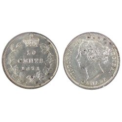 1871 10 Cents ICCS MS60. White and lustrous.