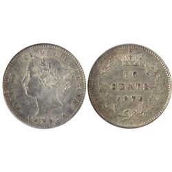 1871H 10 Cents PCGS MS62. Near choice