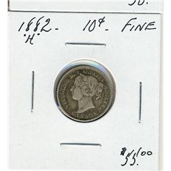 1882H 10 Cents, Fine.