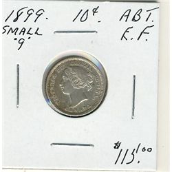 1899 10 Cents, Abt EF.