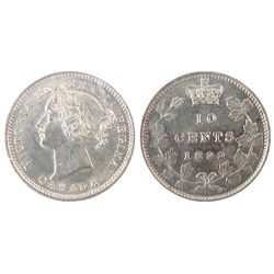 1899 10 Cents ICCS MS-63; Small 9's.