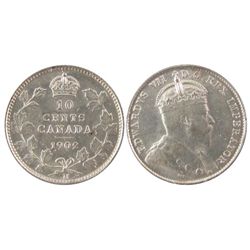 1902H 10 Cents, AU58;  Brilliant, almost BU.