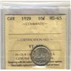 Image 1 : 1929 10 Cents ICCS MS-65.  Light tone.