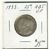 Image 1 : 1933 25 Cents, Abt VF.