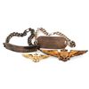 Image 1 : WW2 NAVY USMC STERLING AVIATOR WINGS & ID BRACELET
