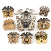 Image 4 : 9 WWII STERLING US NAVY & COAST GUARD CAP BADGES