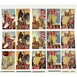 GERMAN WWII THIRD REICH UNCUT POSTCARD SHEET