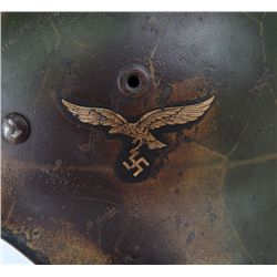 PARTIALLY RESTORED WWII GERMAN LUFTWAFFE HELMET