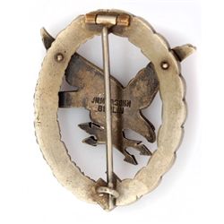 GERMAN WWII LUFTWAFFE RADIO OPERATOR'S BADGE JMME