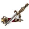 Image 1 : PETITE JEWELED DAGGER WITH MAROON FABRIC SCABBARD