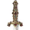 Image 4 : PETITE JEWELED DAGGER WITH MAROON FABRIC SCABBARD