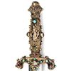 Image 5 : PETITE JEWELED DAGGER WITH MAROON FABRIC SCABBARD