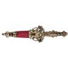 Image 6 : PETITE JEWELED DAGGER WITH MAROON FABRIC SCABBARD