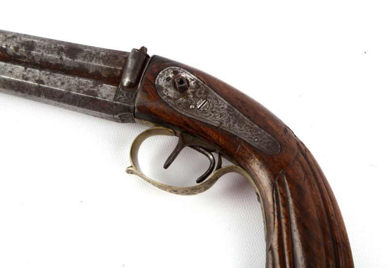 ANTIQUE ITALIAN OVER/UNDER PERCUSSION PISTOL