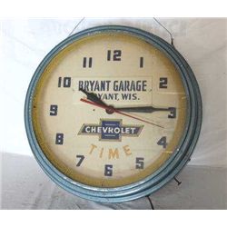 Bryant Garage "Chevrolet Time" Clock