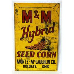 M&M Hybrid Seed Corn Single-sided Tin Sign