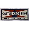 Image 1 : Beacon Feeds Cattle Crossing Self-framed Tin Sign