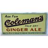 Image 1 : Coleman's Ginger Ale Embossed Tin Sign