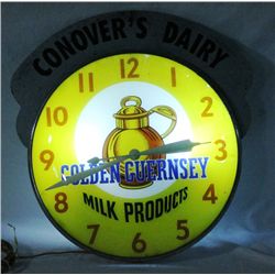 Conover's Dairy Golden Guernsey Products Clock