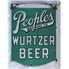 Image 2 : Green People's Wurtzer Beer Porcelain Die Cut Sign