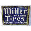 Image 2 : Miller Tires Porcelain Flanged Sign