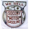 Image 1 : Socony Motor Oil Porcelain Single-sided Sign
