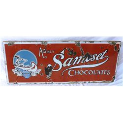 Samoset Chocolates Single-sided Porcelain Sign