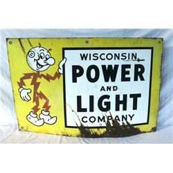 Wis. Power & Light Co. Porcelain Sign