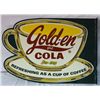 Image 1 : Golden Girl Cola Flanged Porcelain Sign