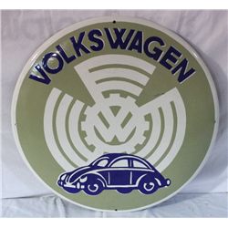 Volkswagen Porcelain Round Concave Sign