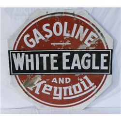 White Eagle Gasoline Double-sided Porcelain Sign