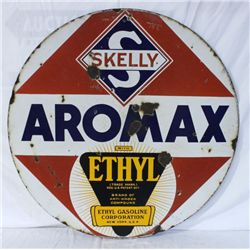 Skelly Aromax Ethyl Double-sided Porcelain Sign