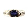 Image 2 : LADIES 14K WHITE GOLD AMETHYST AND DIAMOND RING