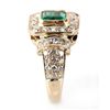 Image 2 : LADIES 14KT YELLOW GOLD EMERALD AND DIAMOND RING