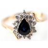 Image 2 : LADIES 14K YELLOW GOLD SAPPHIRE & DIAMOND RING