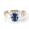 Image 2 : LADIES 14KT WHT GOLD SAPPHIRE AND DIAMOND RING