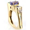 Image 2 : LADIES 18KT YG TANZANITE/OPAL/DIAMOND FASHION RING