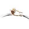 Image 1 : LADIES 14KT YELLOW GOLD AND STERLING CUFF BRACELET