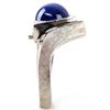 Image 1 : VINTAGE MENS 14K WHT GOLD LINDE STAR SAPPHIRE RING