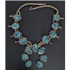 Image 1 : NATIVE AMERICAN SILVER TURQUOISE SQUASH BLOSSOM