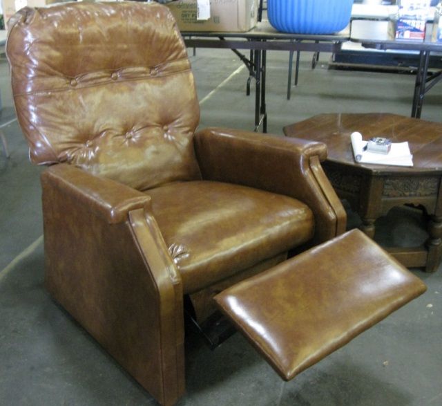 1970's Brown Vinyl Recliner,