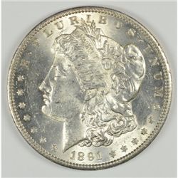 1891-S MORGAN SILVER DOLLAR, MS-62+  WHITE