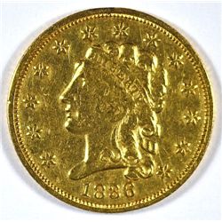 1836 $2.50 CLASSIC GOLD VF