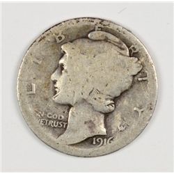 1916-D MERCURY DIME AG MINOR MARKS