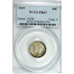1939 MERCURY DIME PCGS PROOF 67 CHERRY!