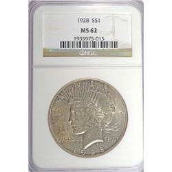 1928 PEACE DOLLAR NGC MS62