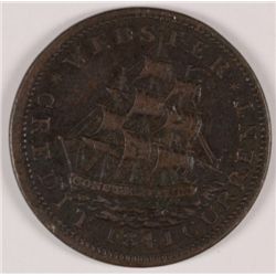 1837 HARD TIMES TOKEN (METALLIC COMPANY FINE+)