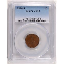 1914-S LINCOLN CENTS PCGS VF 35